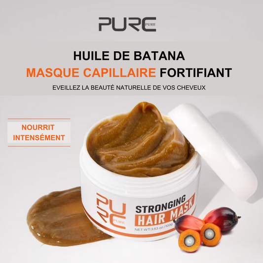 Masque Capillaire à l'Huile de Batana - Soin Réparateur pour Cheveux Secs, Cassés et Ternes